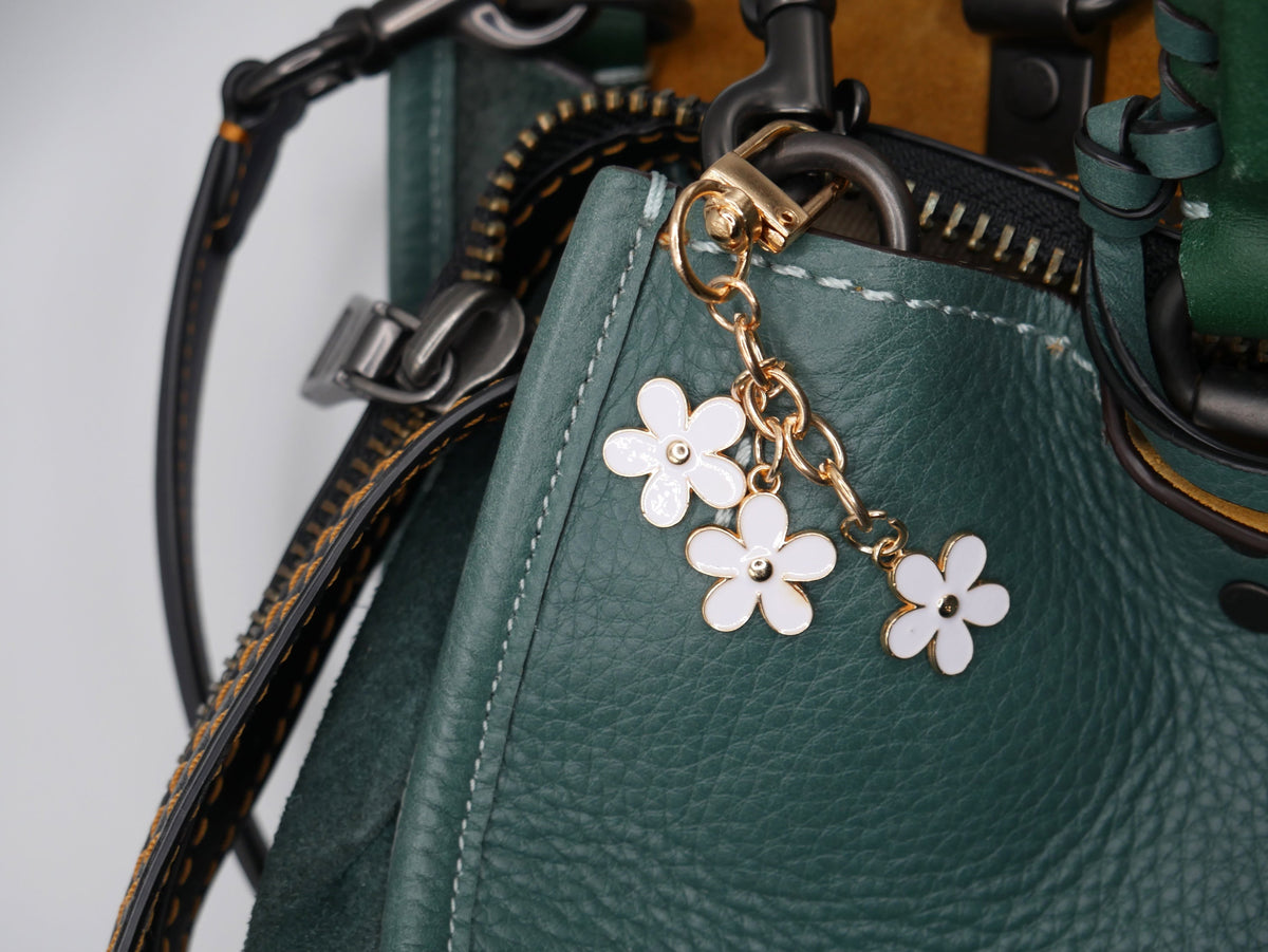 Three Flower Strand Metal Keychain and Bag Charm – Consulate X, view 4 of 5