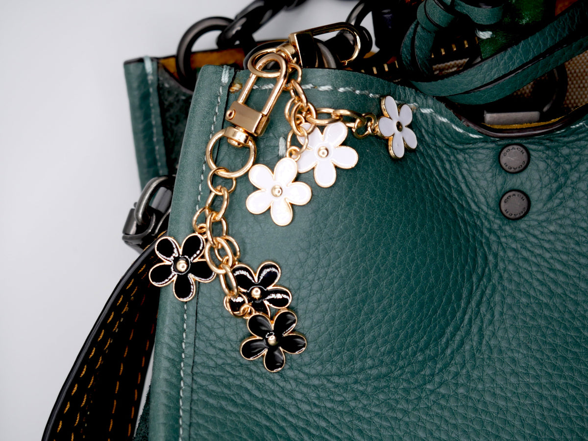 Three Flower Strand Metal Keychain and Bag Charm – Consulate X, view 2 of 5