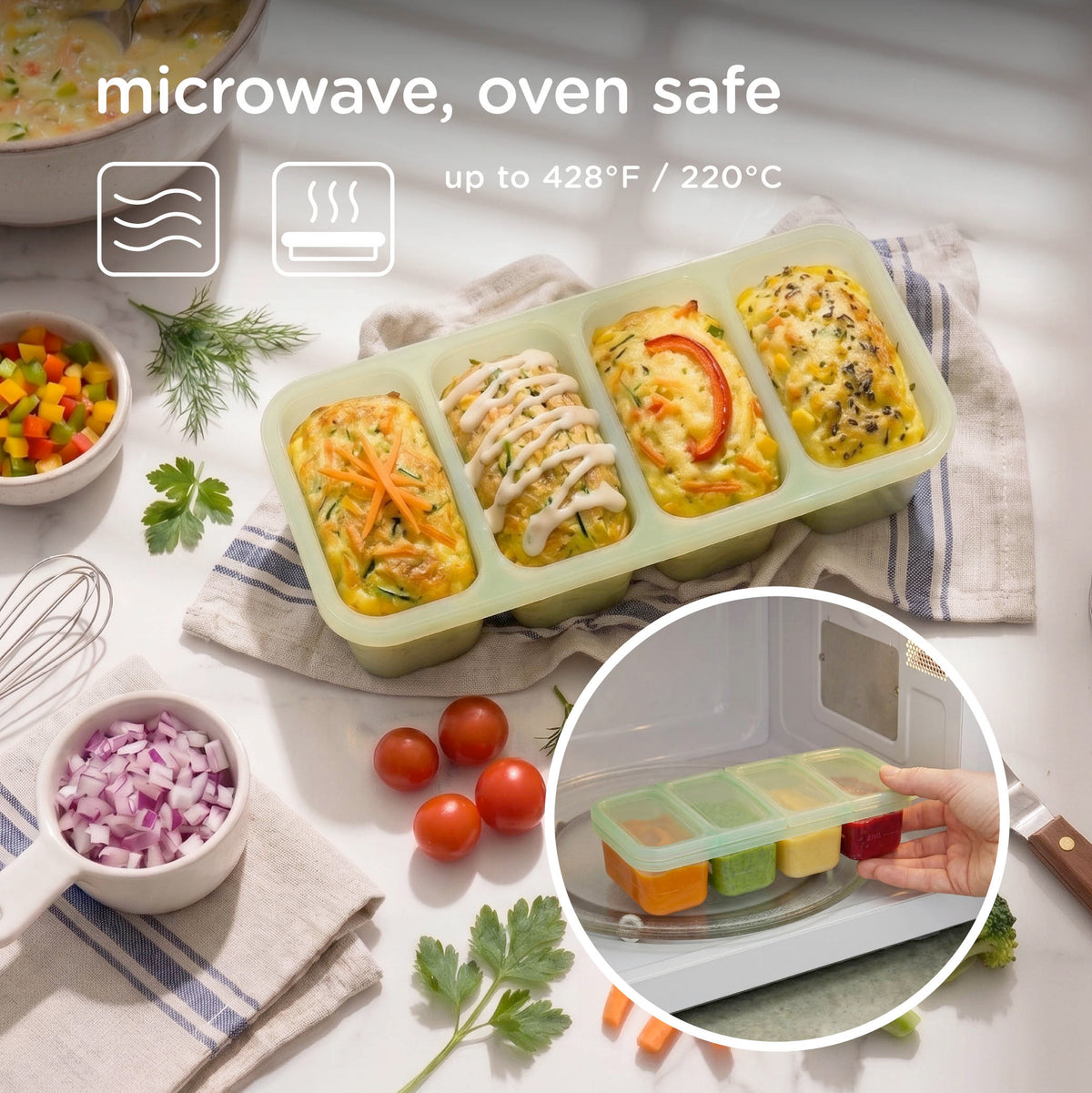 Silicone Baby Food Freezer Tray, 1/2 Cup Portions, with Lid – Consulate X, view 13 of 13