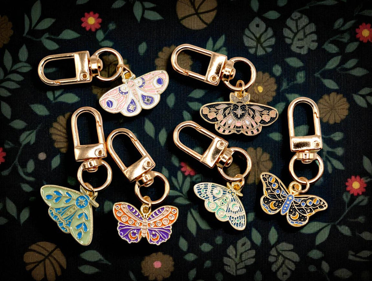 Celestial Moth Metal Keychain and Bag Charm – Consulate X, view 1 of 3