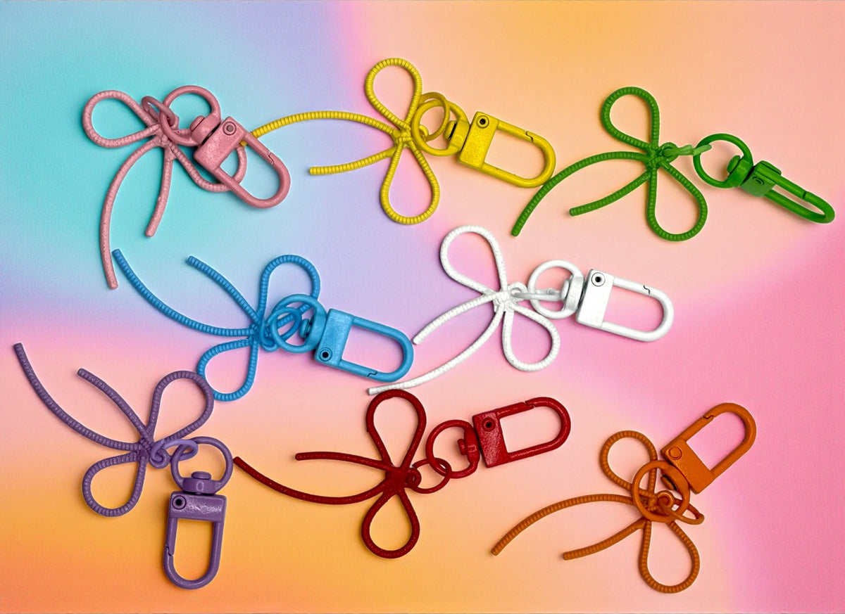 Colorful Bow Metal Keychain and Bag Charm – Consulate X, view 1 of 5