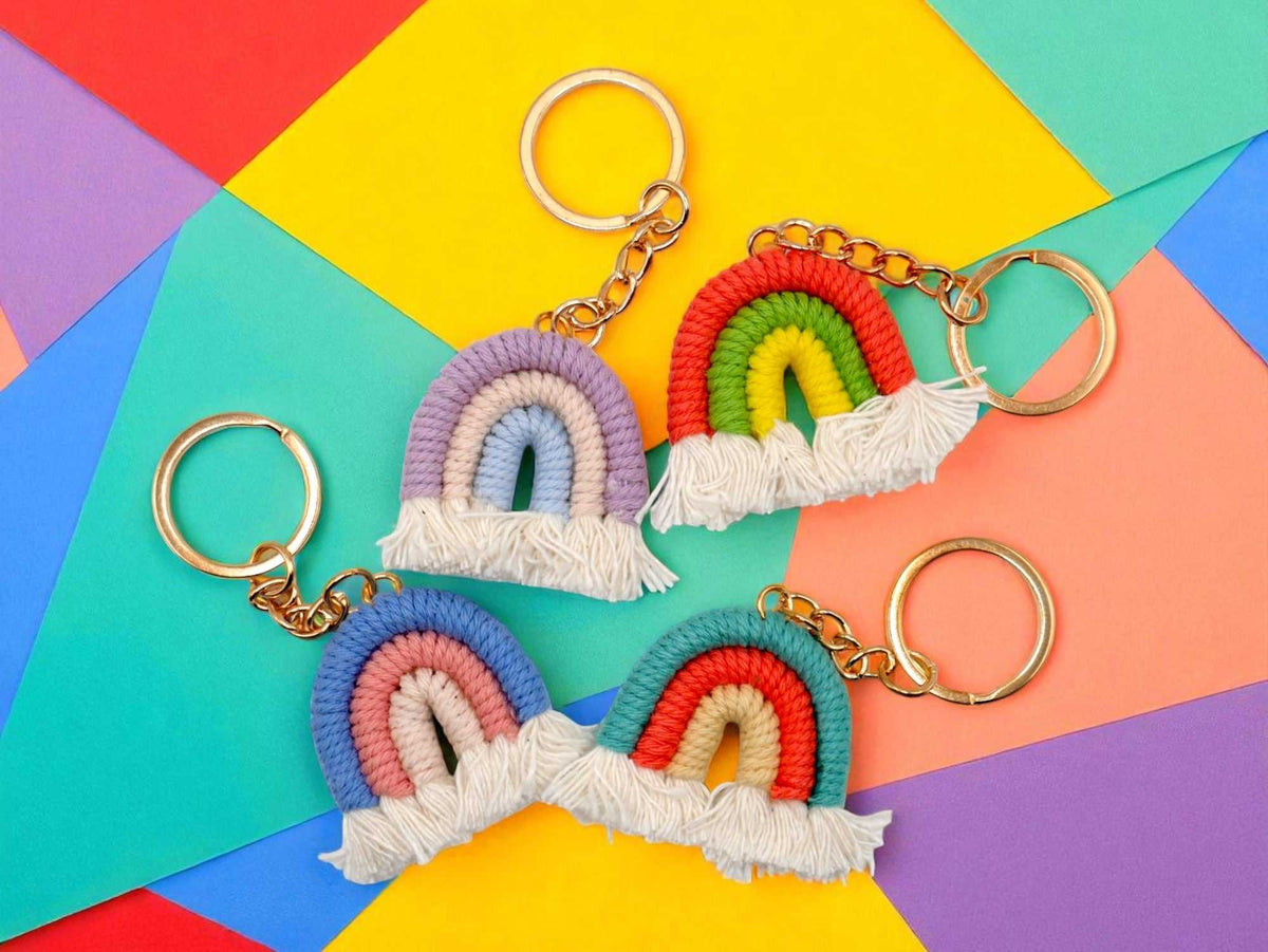 Cutie Pastel Rainbow Keychain and Bag Charm – Consulate X, view 1 of 2
