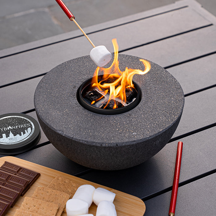 Concrete Semi-Round Fire Pit – Consulate X, view 3 of 8