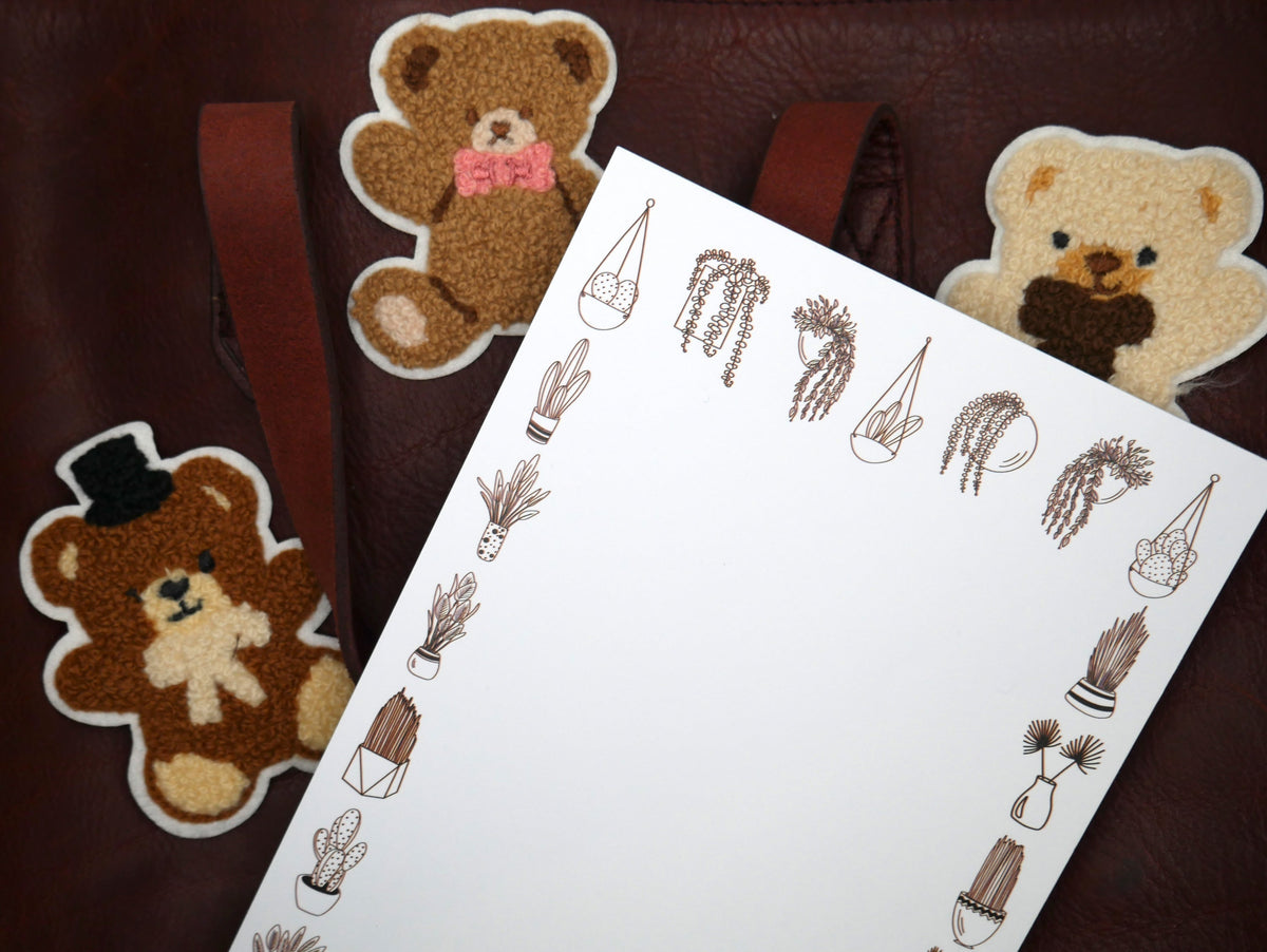 Teddy Bear Fuzzy Iron-On Embroidered Patch Pack (Set of 5) – Consulate X, view 2 of 4