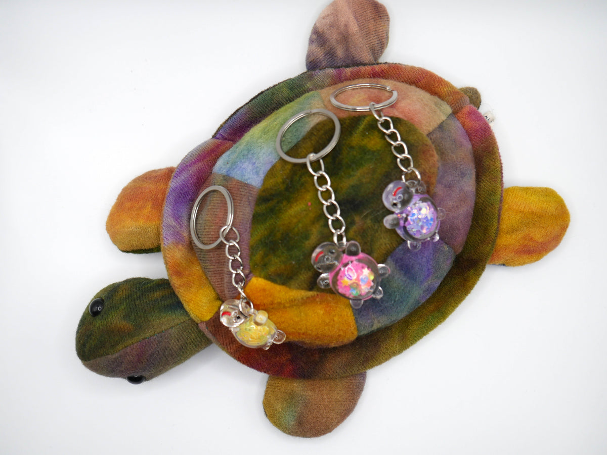 Glittery Glow-in-the-Dark Turtle Keychain and Bag Charm – Consulate X, view 3 of 3